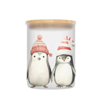 Voorraadpot kerst twee pingu&iuml;ns